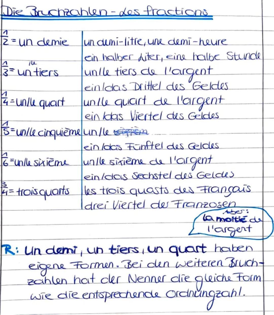 Brüche auf Französisch: Einfach erklärt und gerechnet!