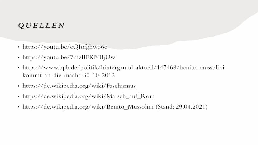 FASCHISMUS
IN ITALIEN
Marlene Pfäffle 9/2
0 GLIEDERUNG
1. Definition
2. Aufstieg
3. Benito Mussolini
4. Marsch auf Rom
5. Errichtung der Dik