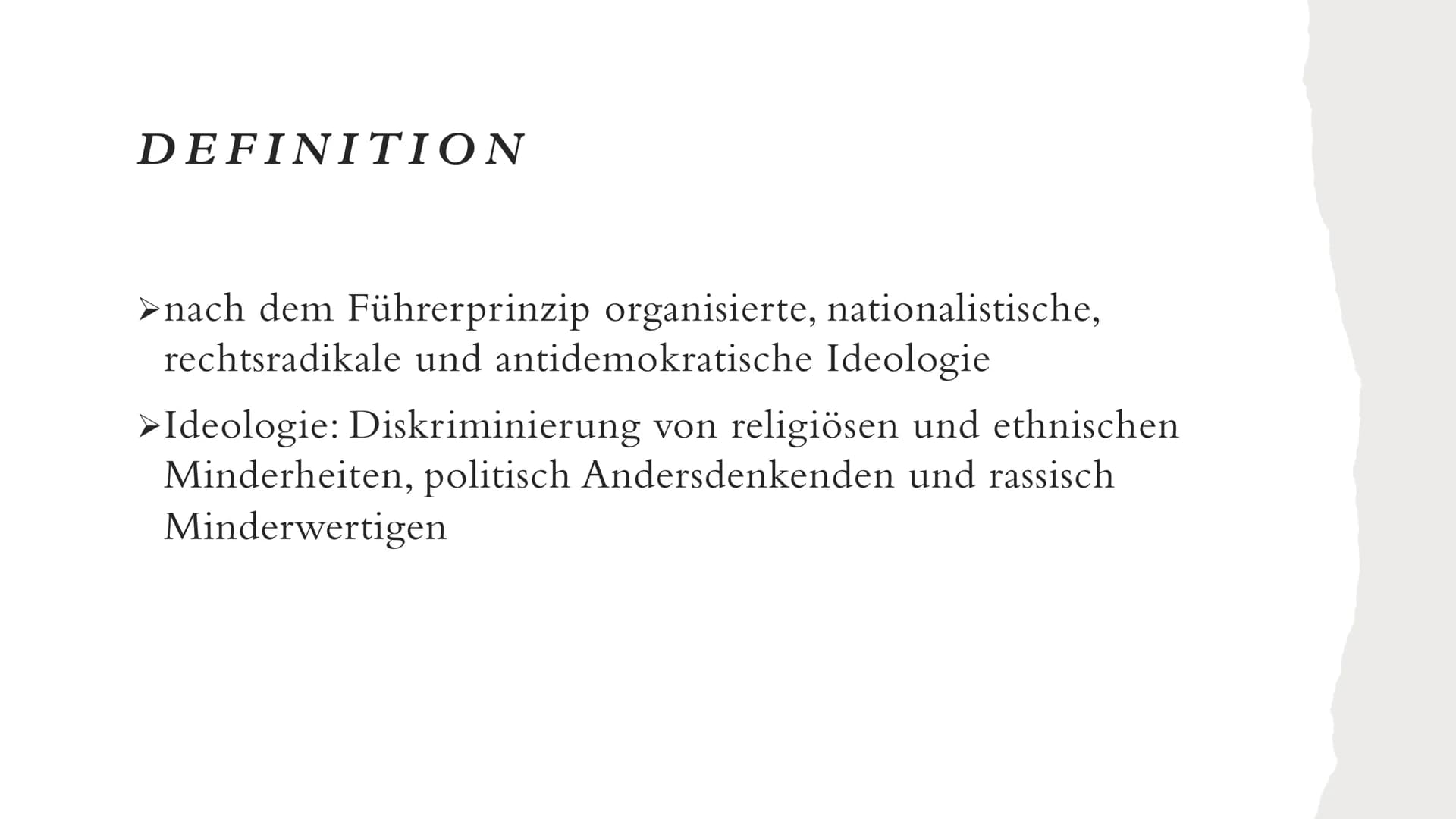 FASCHISMUS
IN ITALIEN
Marlene Pfäffle 9/2
0 GLIEDERUNG
1. Definition
2. Aufstieg
3. Benito Mussolini
4. Marsch auf Rom
5. Errichtung der Dik