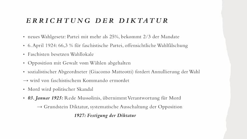 FASCHISMUS
IN ITALIEN
Marlene Pfäffle 9/2
0 GLIEDERUNG
1. Definition
2. Aufstieg
3. Benito Mussolini
4. Marsch auf Rom
5. Errichtung der Dik