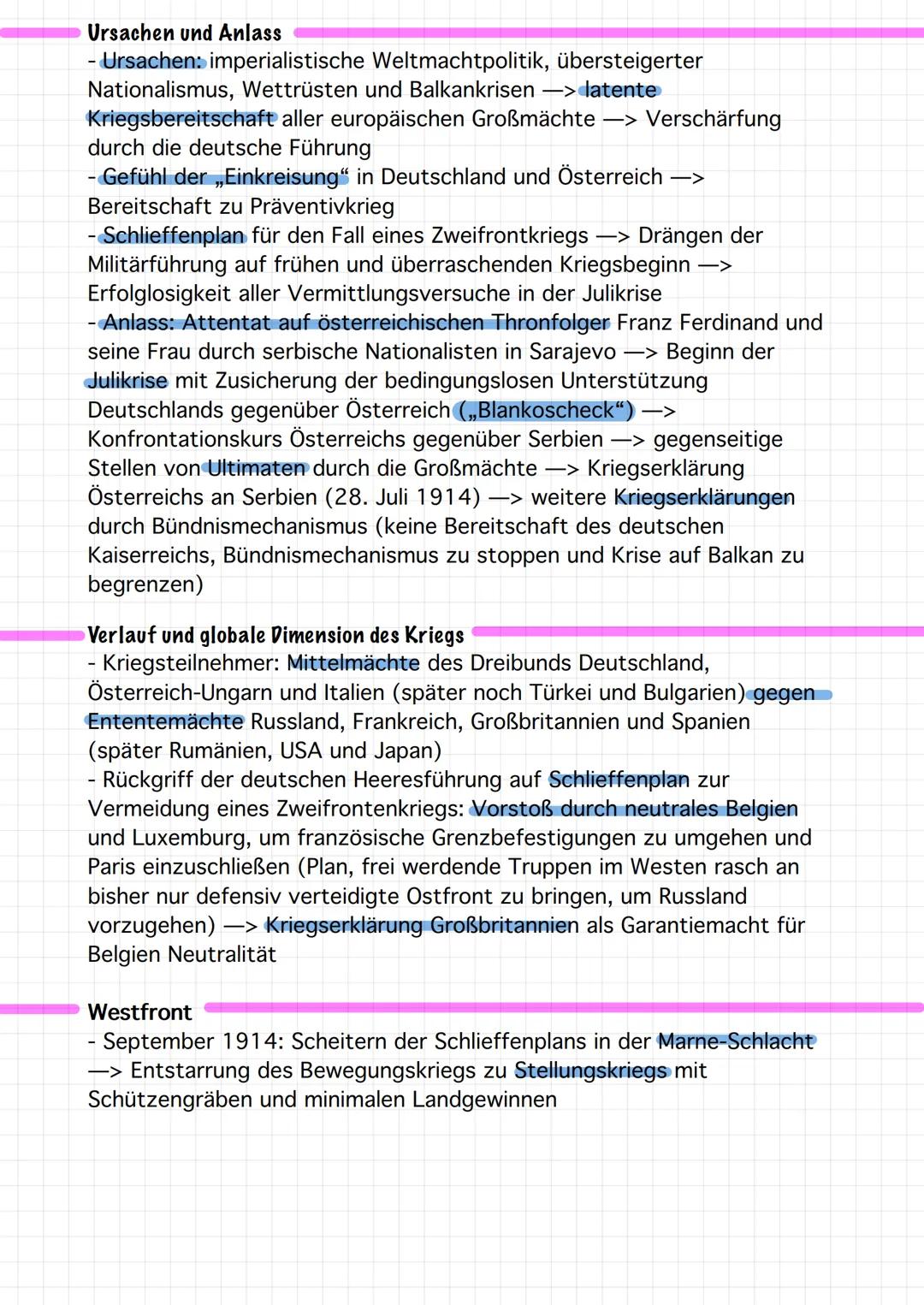 Erster moderner" krieg:
Auf einen Blick:
Ursachen
imperialistische
weltmacht politik
Anlass
Attentat auf
Österreichischen
Thronfolger und
se