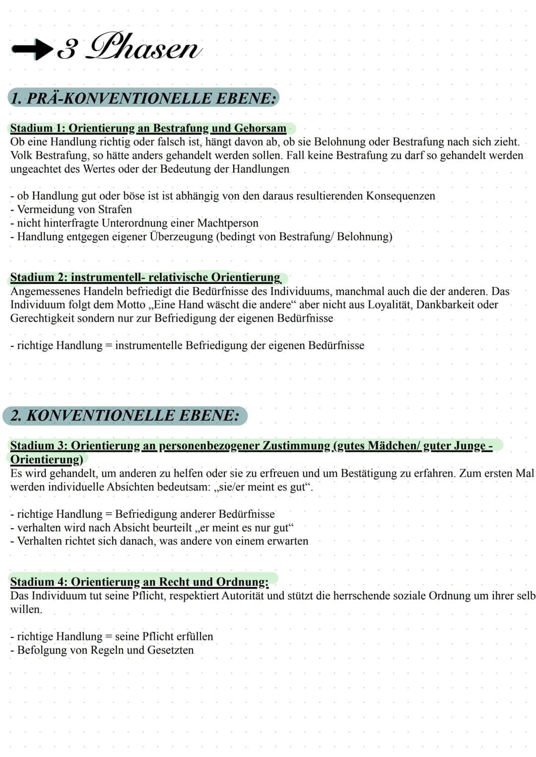 Inhalt:
- 3 Phasen
Kohlberg
Theorie der moralentwicklung
- Prä-konventionelle Ebene
- konventionelle Ebene
- Post-konventionelle Ebene
zur T
