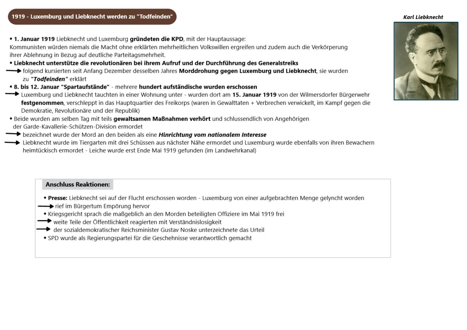 1919-
Rosa Luxemburg
Karl Liebknecht
Politische Morde
Kurt Eisner
1922
Matthias Erzberger
Walther Rathenau Was fällt unter dem Begriff der p