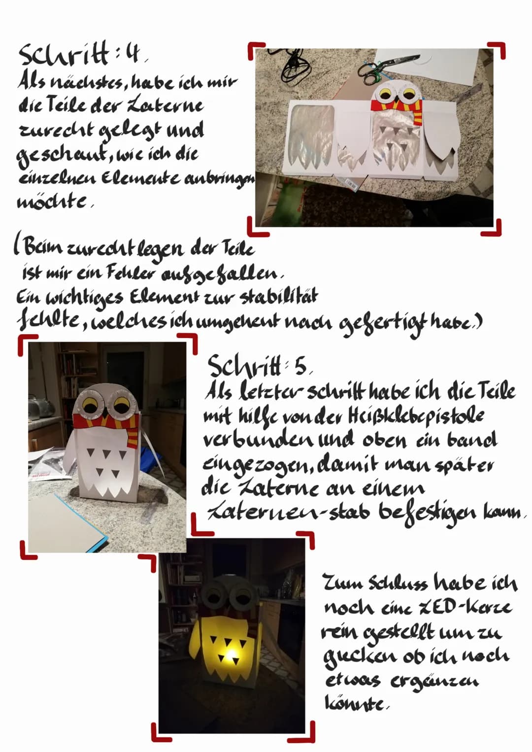 Meine
Schritt: 1.
Als erstes habe ich mir
überlegt, was für eine Laterne
ich basteln möchte und habe
mich für diese Hedwig-Laterne
entschied