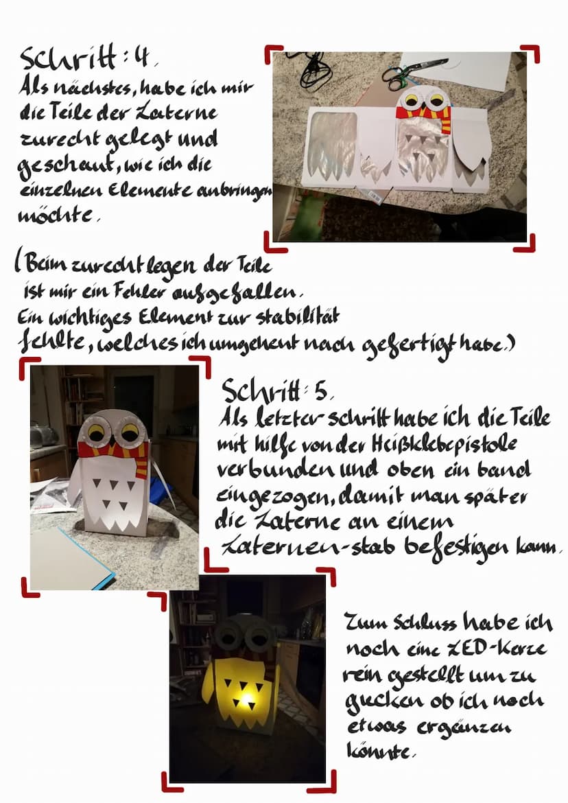 Meine
Schritt: 1.
Als erstes habe ich mir
überlegt, was für eine Laterne
ich basteln möchte und habe
mich für diese Hedwig-Laterne
entschied