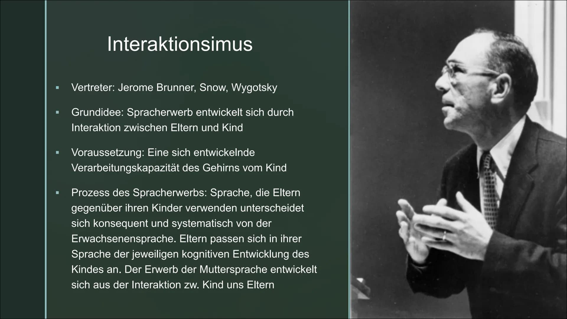 Deutsch
Spracherwerbs
modell ■
■
Stufen des Spracherwerbs
Spracherwerbsmodelle:
Behaviorismus
Kritik Behaviorismus
Nativismus
Inhaltsverzeic