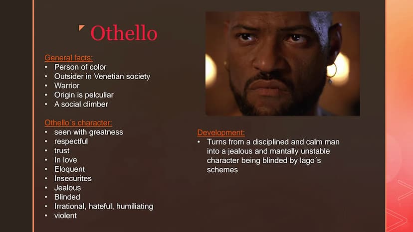 OTHELLO
Joudi
19/1
WILLIAM SHAKESPEARE
20.03.2021 '
Introductions:
Key facts
main characters
1.
2.
3. Themes
4. sources 'Key facts:
1800.
Pe