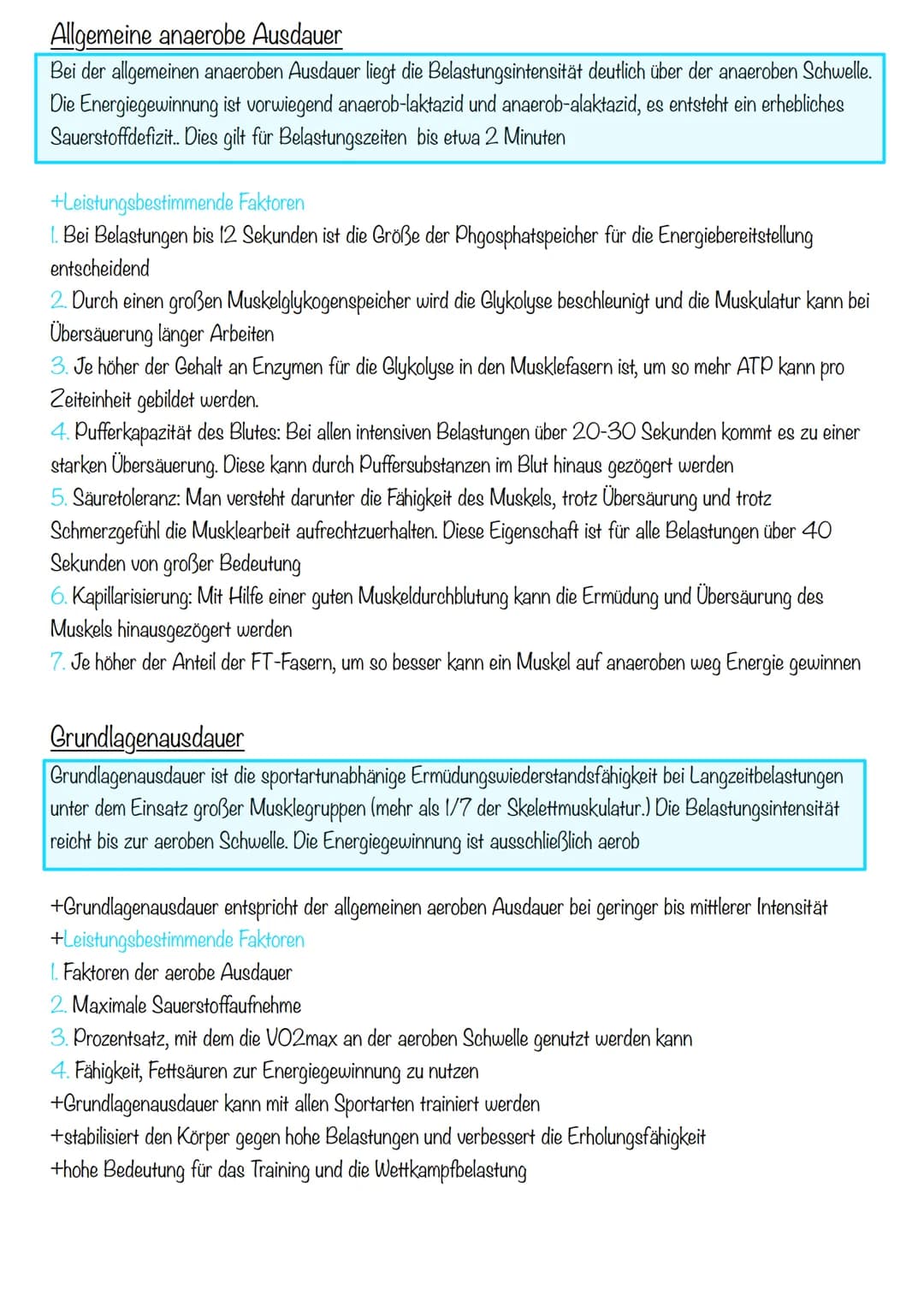 Sport KA 2
Ausdauer
= 1. Bedeutung der Ausdauer
Im Sport und auch allgemein versteht man unter Ausdauer die physische und psychische
Widerst