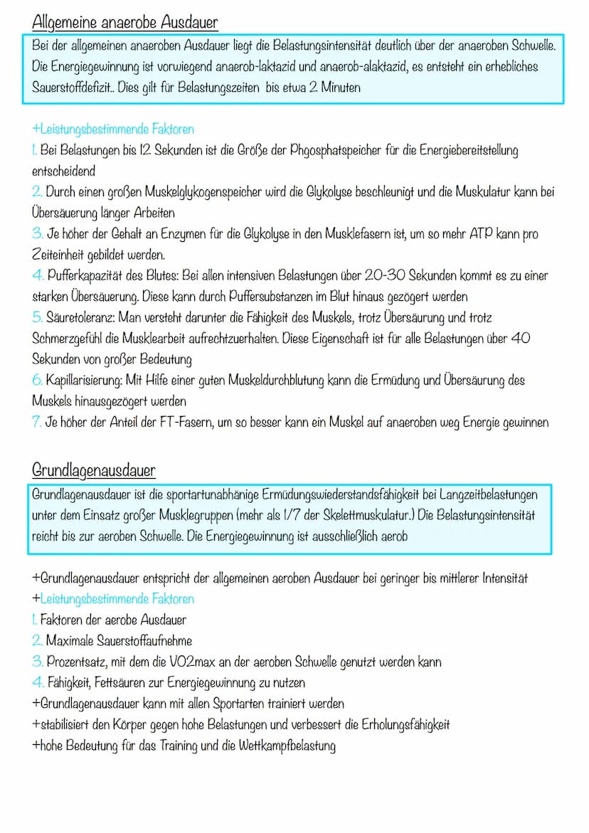 Sport KA 2
Ausdauer
= 1. Bedeutung der Ausdauer
Im Sport und auch allgemein versteht man unter Ausdauer die physische und psychische
Widerst