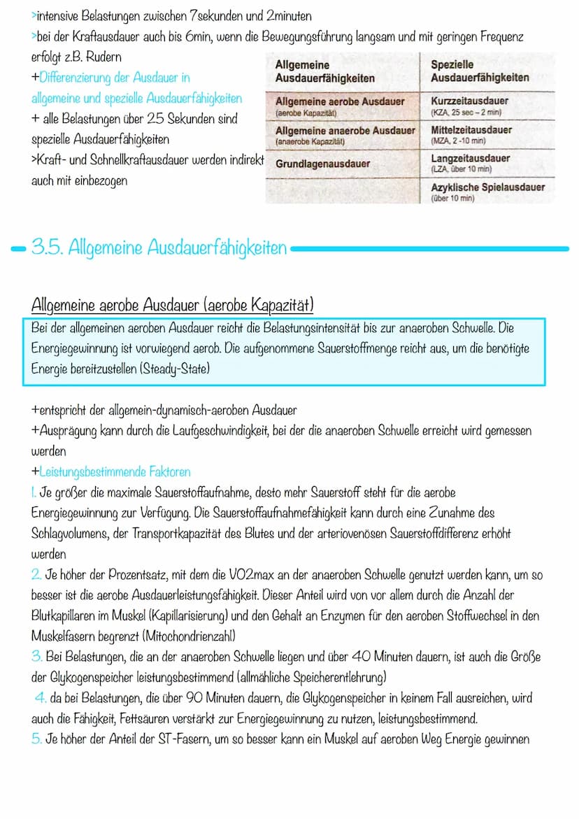 Sport KA 2
Ausdauer
= 1. Bedeutung der Ausdauer
Im Sport und auch allgemein versteht man unter Ausdauer die physische und psychische
Widerst