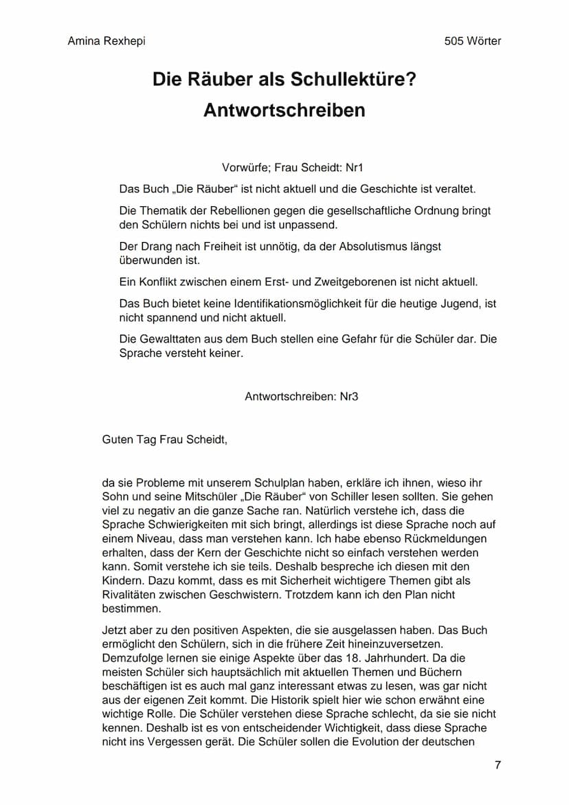 Von Friedrich Schiller
ww
NEE T
KEY
POPEV
888
DIE
RÄUBER
Vm6is
ymsls
Calamy
VIESIS
INT
1 Amina Rexhepi
Seite:
Inhaltsverzeichnis
Pflichtaufg