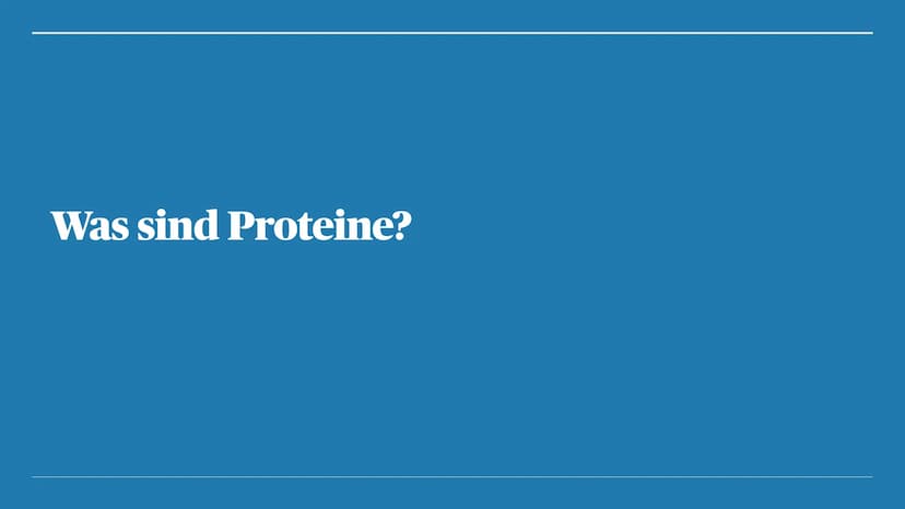 Proteine Übersicht
- Was sind Proteine?
- Aufbau
- Aufgaben
- Eiweißmangel Was sind Proteine? Was sind Proteine?
●
Synonym = Eiweiße
• Makro