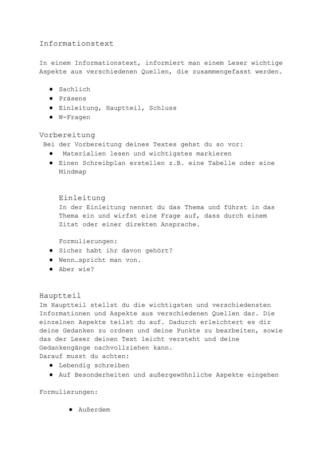 informationstext schreiben 