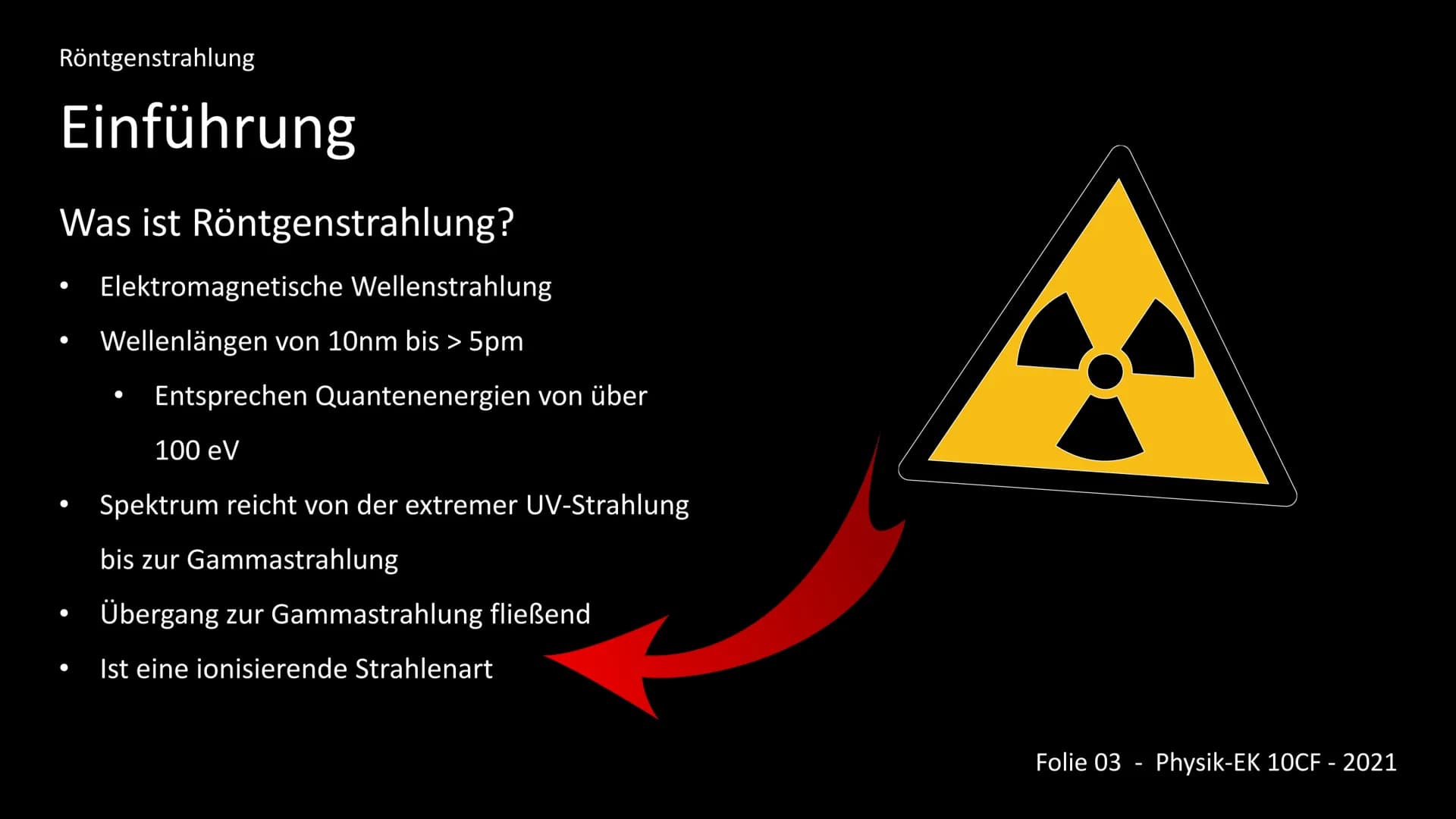 Die Röntgenstrahlung
-Kurzfassung-
Inhalt:
1. Einleitung - Was ist Röntgenstrahlung?
2. Entdeckungsgeschichte
3. Entstehung
4. Wechselwirkun