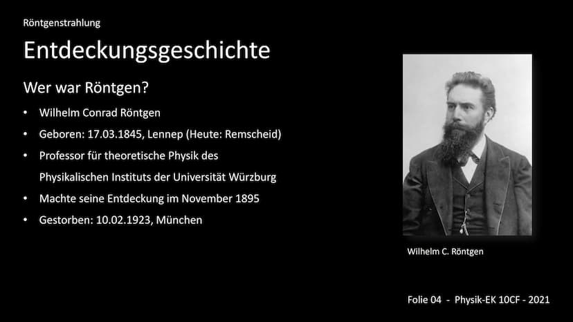 Die Röntgenstrahlung
-Kurzfassung-
Inhalt:
1. Einleitung - Was ist Röntgenstrahlung?
2. Entdeckungsgeschichte
3. Entstehung
4. Wechselwirkun
