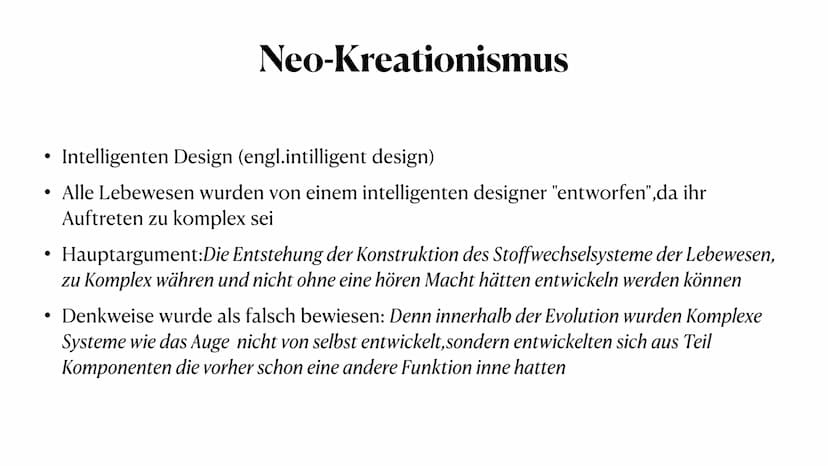 Kreationismus
Die Schöpfung gegen die Evolution Handout
Kreationismus
Bedeutung: Glaubt dass,das Universum,das Leben und der Mensch durch ei