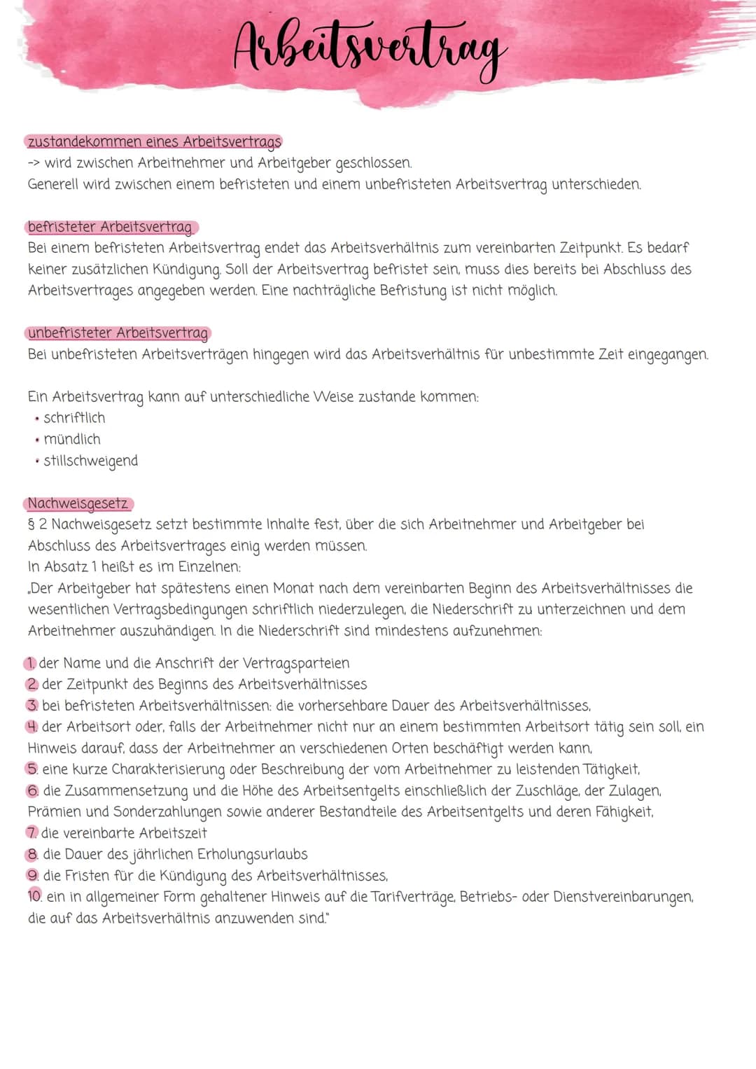 Arbeitsvertrag
zustandekommen eines Arbeitsvertrags
-> wird zwischen Arbeitnehmer und Arbeitgeber geschlossen.
Generell wird zwischen einem 