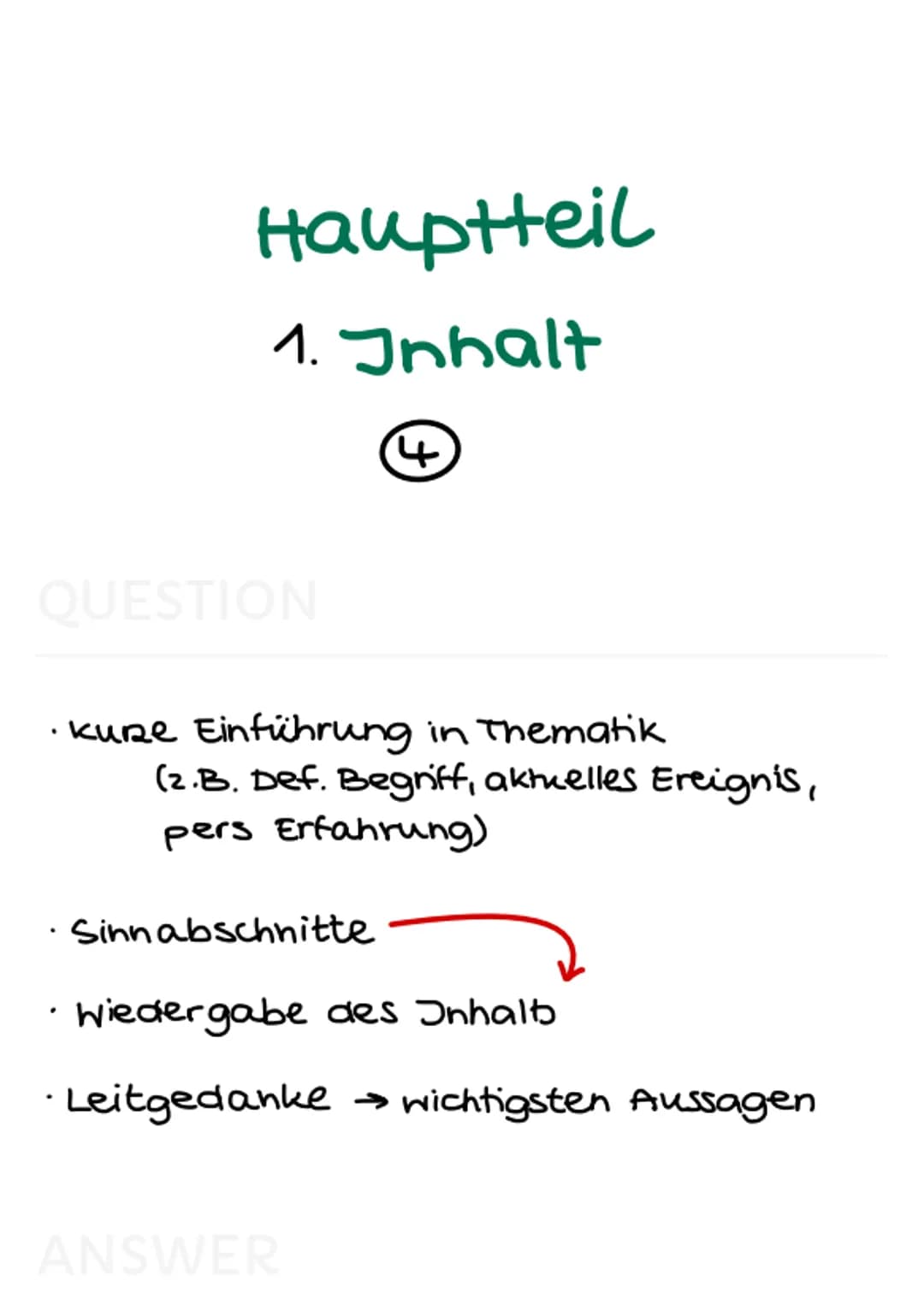 sachtextanalyse
(pragmatische Texte) Aufbau Sachtextanalyse
allgemein (6)
QUESTION
· Einleitungssatz (TTATQE)
knappe Einführung ins Thema
(m