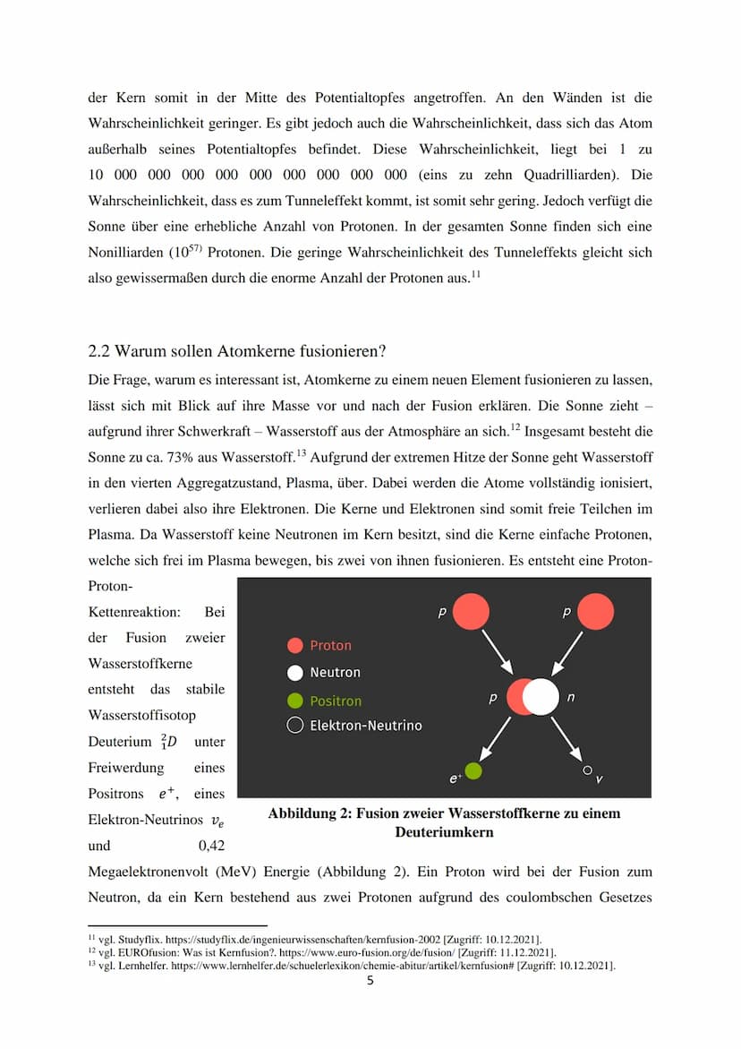 Kernfusion -
Die Energiequelle der Zukunft?
Eine Ausarbeitung im Fach Chemie
von Luca Schmidt Inhaltsverzeichnis
1. Einleitung.
2. Wie funkt