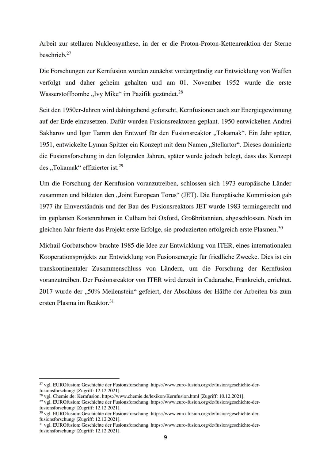 Kernfusion -
Die Energiequelle der Zukunft?
Eine Ausarbeitung im Fach Chemie
von Luca Schmidt Inhaltsverzeichnis
1. Einleitung.
2. Wie funkt