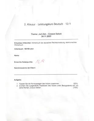 Know Klausur Corpus Delicti (literarische Erörterung) thumbnail