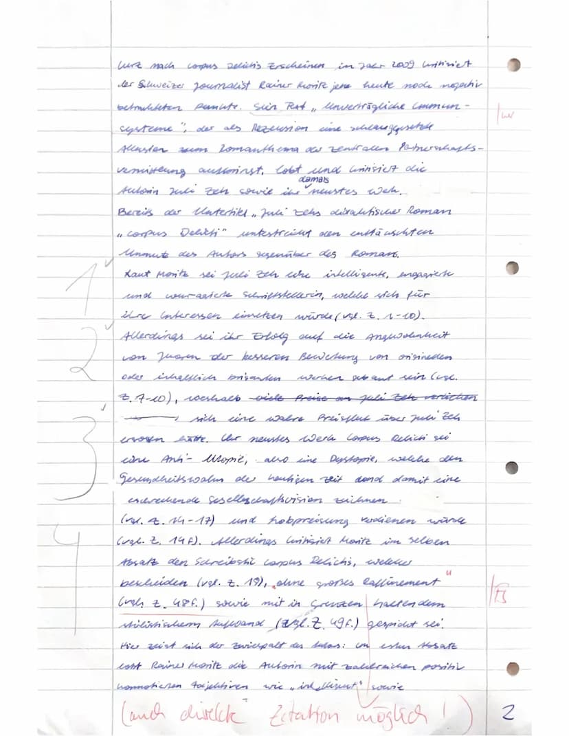 2. Klausur - Leistungskurs Deutsch - 12/1
Thema: Juli Zeh - Corpus Delicti
24.11.2023
Erlaubtes Hilfsmittel: Wörterbuch der deutschen Rechts