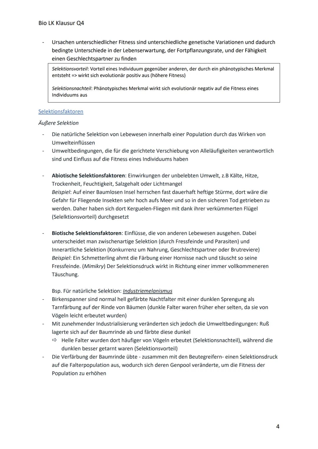 Bio LK Klausur Q4
Begriff
Glossar
Polymorphismus
Art
Allel
Genpool
Variabilität
ökologische Nische
Population
Evolution
Evolutionsfaktor
Gen