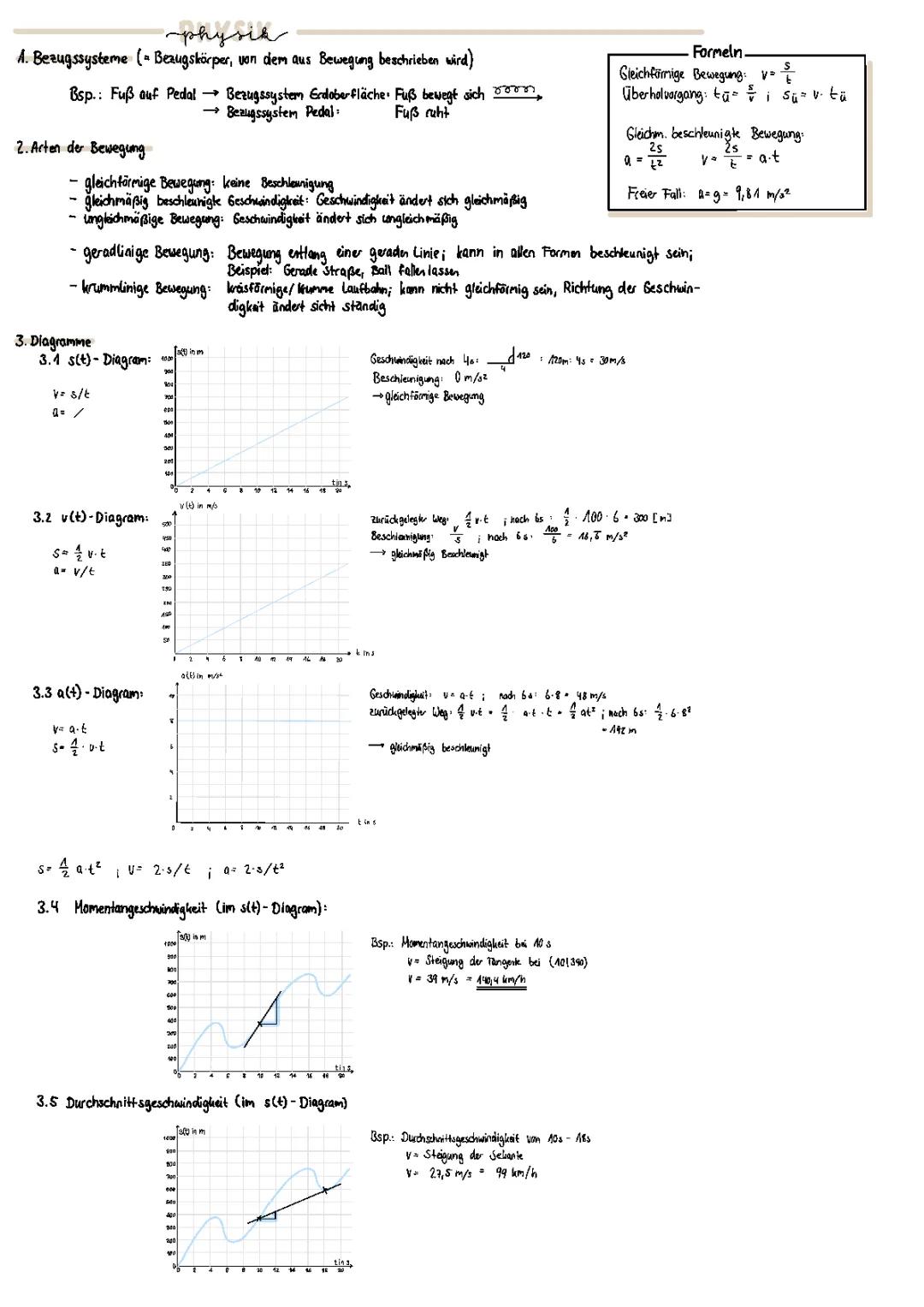  Geschwindigkeit, Beschleunigung, Bewegung