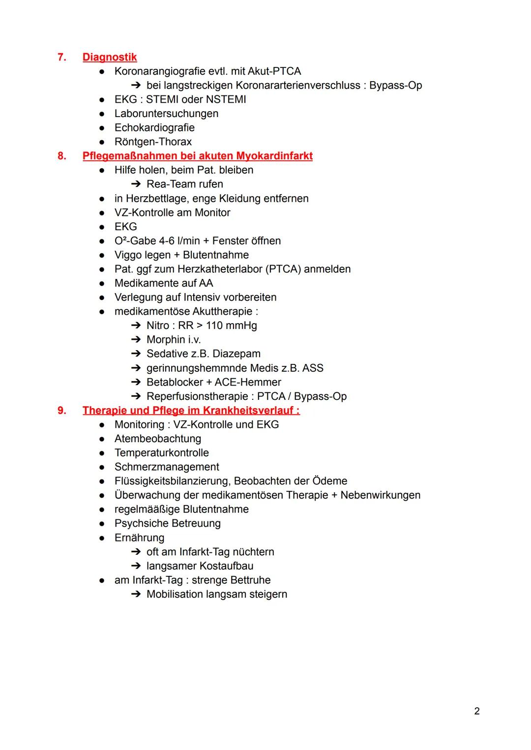 1.
2.
3.
4.
5.
6.
Definition
Bei einem Herzinfarkt kommt es zu einem akuten Verschluss eines Koronargefäß
→ Komplikation der KHK:
→ durch Ar