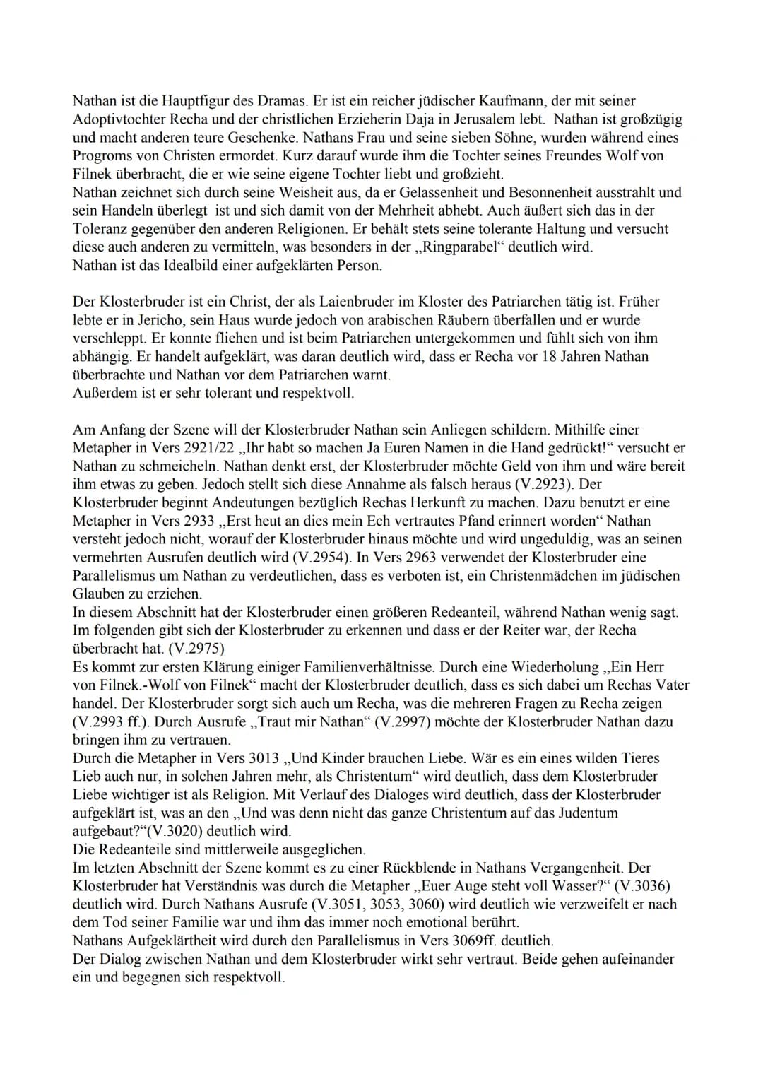 Szenenanalyse 4.7
Das Drama ,,Nathan der Weise" wurde von G.E Lessing im Jahr 1779 geschrieben und ist der
Epoche der Aufklärung zuzuordnen.