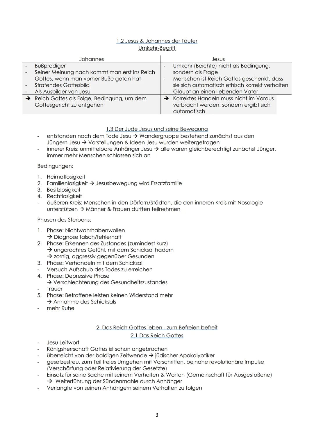 Religion GK - Abitur Zusammenfassung
Inhaltsverzeichnis
Die Anfänger (II): Von der Bewegung um Jesus zu den Gemeinden des Christus.
1. Der h