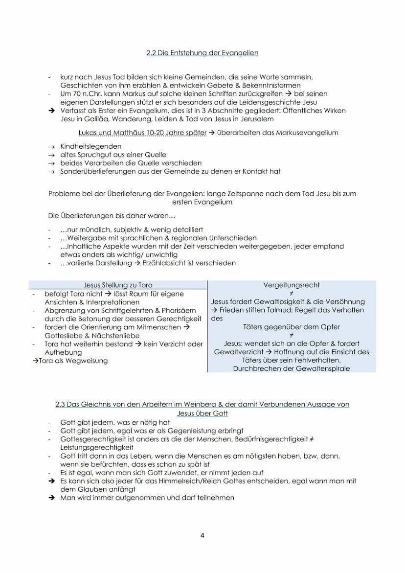 Religion GK - Abitur Zusammenfassung
Inhaltsverzeichnis
Die Anfänger (II): Von der Bewegung um Jesus zu den Gemeinden des Christus.
1. Der h
