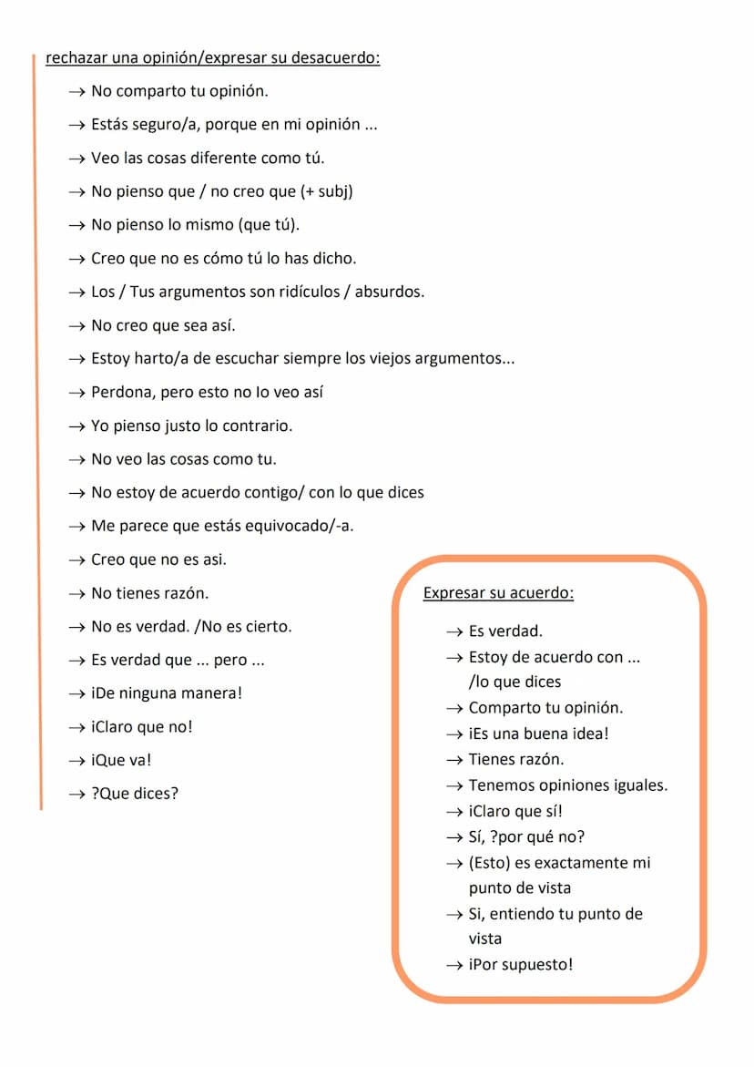 + Frases útiles - conversación
,,No (lo) entiendo":
→no (lo) comprendo
→ no me queda claro
→ no te capto
→ no te sigo
→ no lo pillo
Gracias: