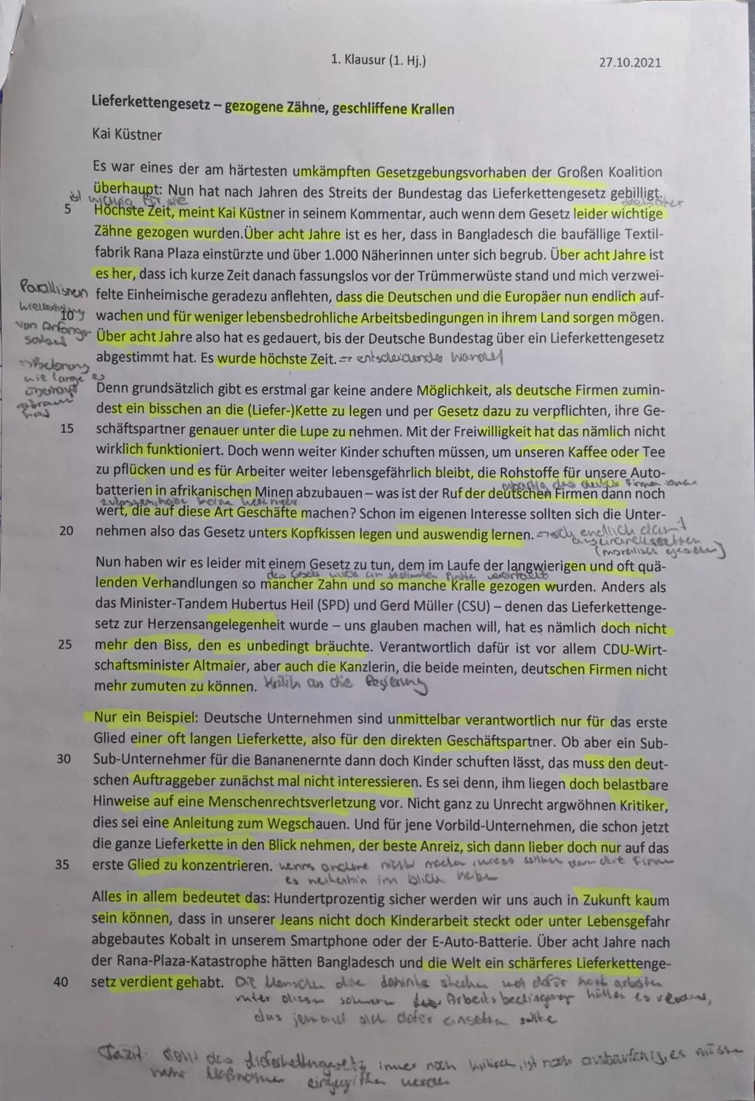 Aufgabenstellung:
Thema: Lieferkettengesetz-humanitäre Notwendigkeit oder bürokratischer Irrsinn?
1) Nenne die Ziele der Wirtschaftspolitik 