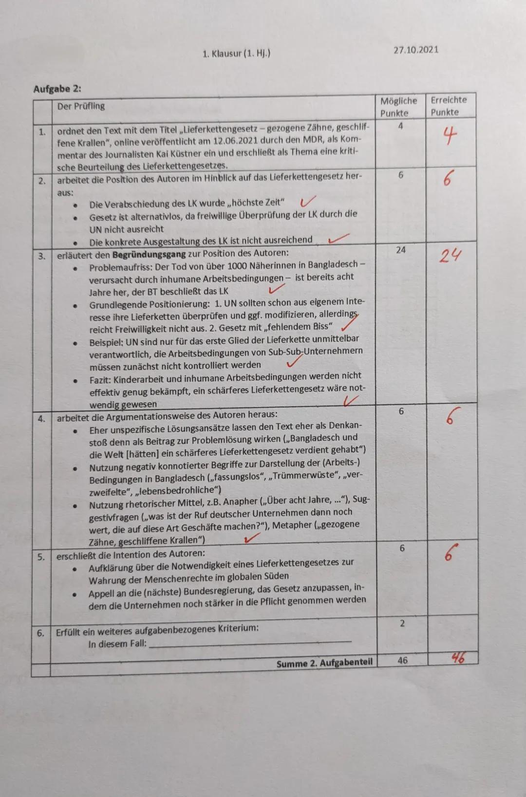 Aufgabenstellung:
Thema: Lieferkettengesetz-humanitäre Notwendigkeit oder bürokratischer Irrsinn?
1) Nenne die Ziele der Wirtschaftspolitik 