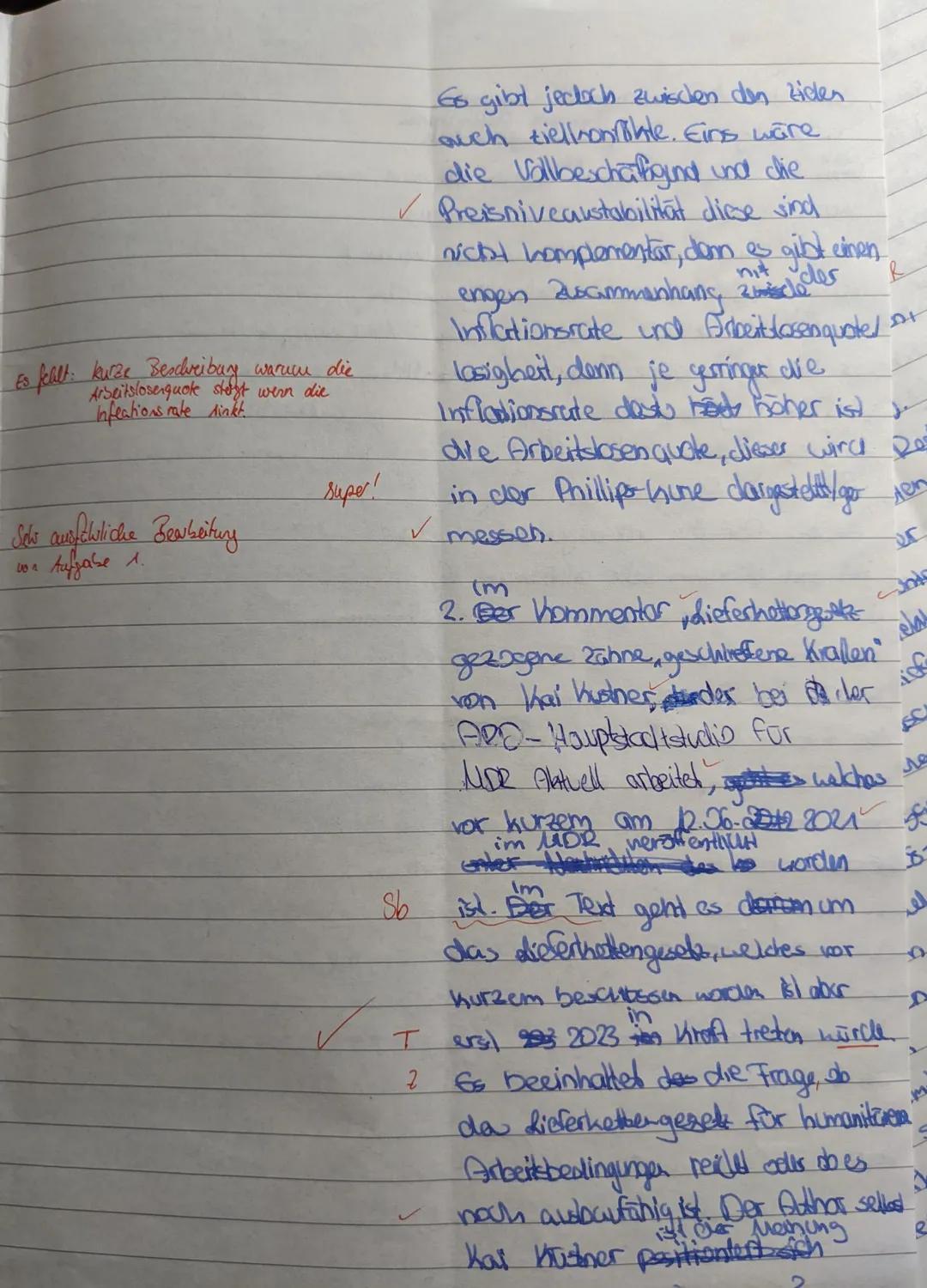 Aufgabenstellung:
Thema: Lieferkettengesetz-humanitäre Notwendigkeit oder bürokratischer Irrsinn?
1) Nenne die Ziele der Wirtschaftspolitik 