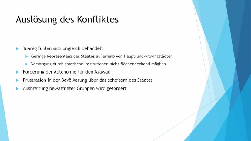 Der Mali Konflikt
Quelle: wikipedia.org Gliederung
Allgemeine Informationen
►Welche Konfliktparteien gibt es
Auslösung des Konfliktes
Verlau