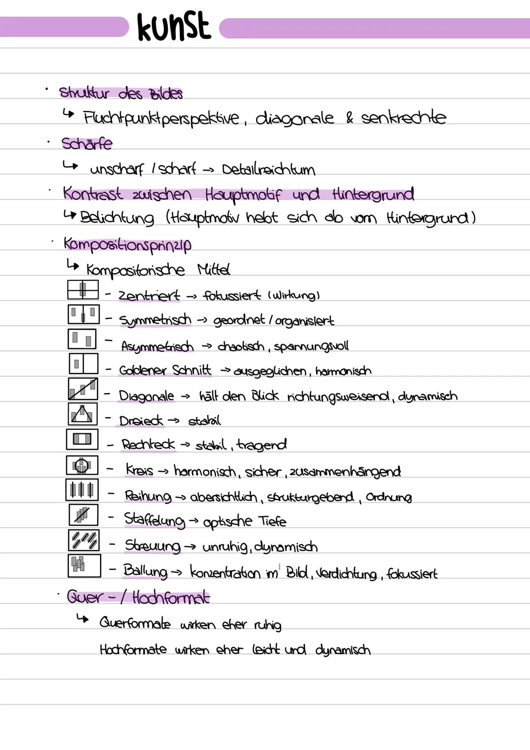 # kunst

gestalterische mittel für eine Analyse von Fotografien

- farbig oder Schwarz-Weiß Fotografie
- Perspektive
- Vogelperspektive, Obe