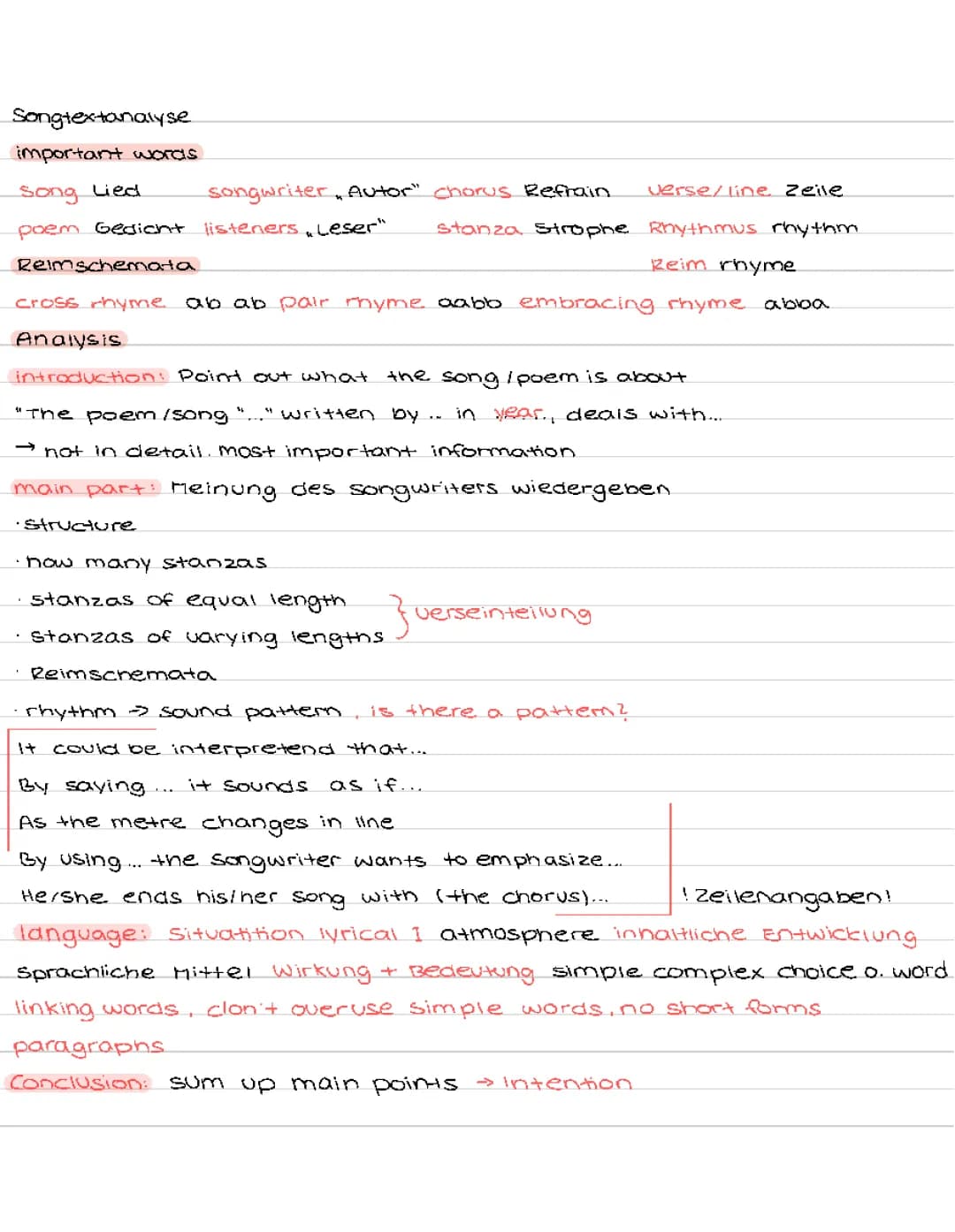 songtextanalyse