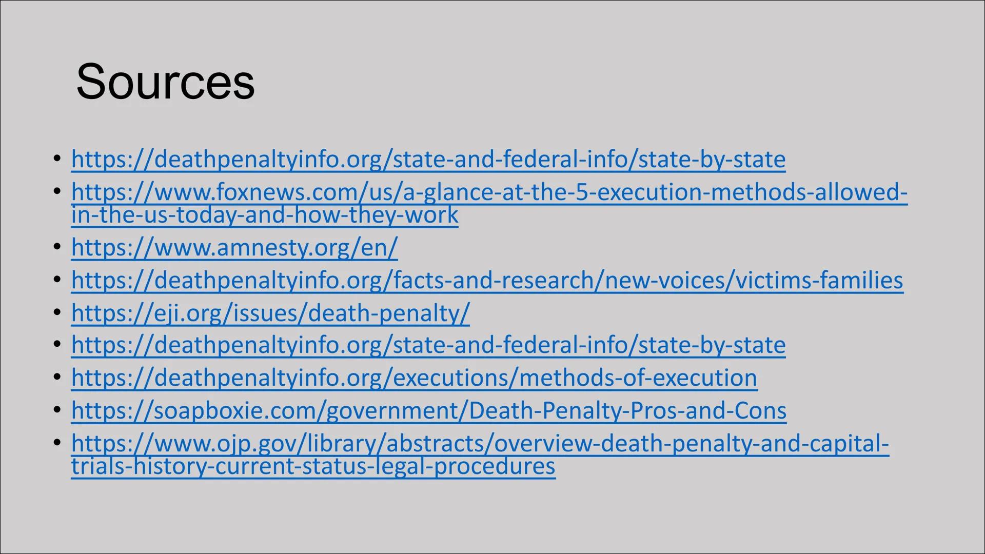 Death penalty
United States
DEATH PENALTY My presentation is about the death
penalty in the United States.
Table of contents
Worldwide there
