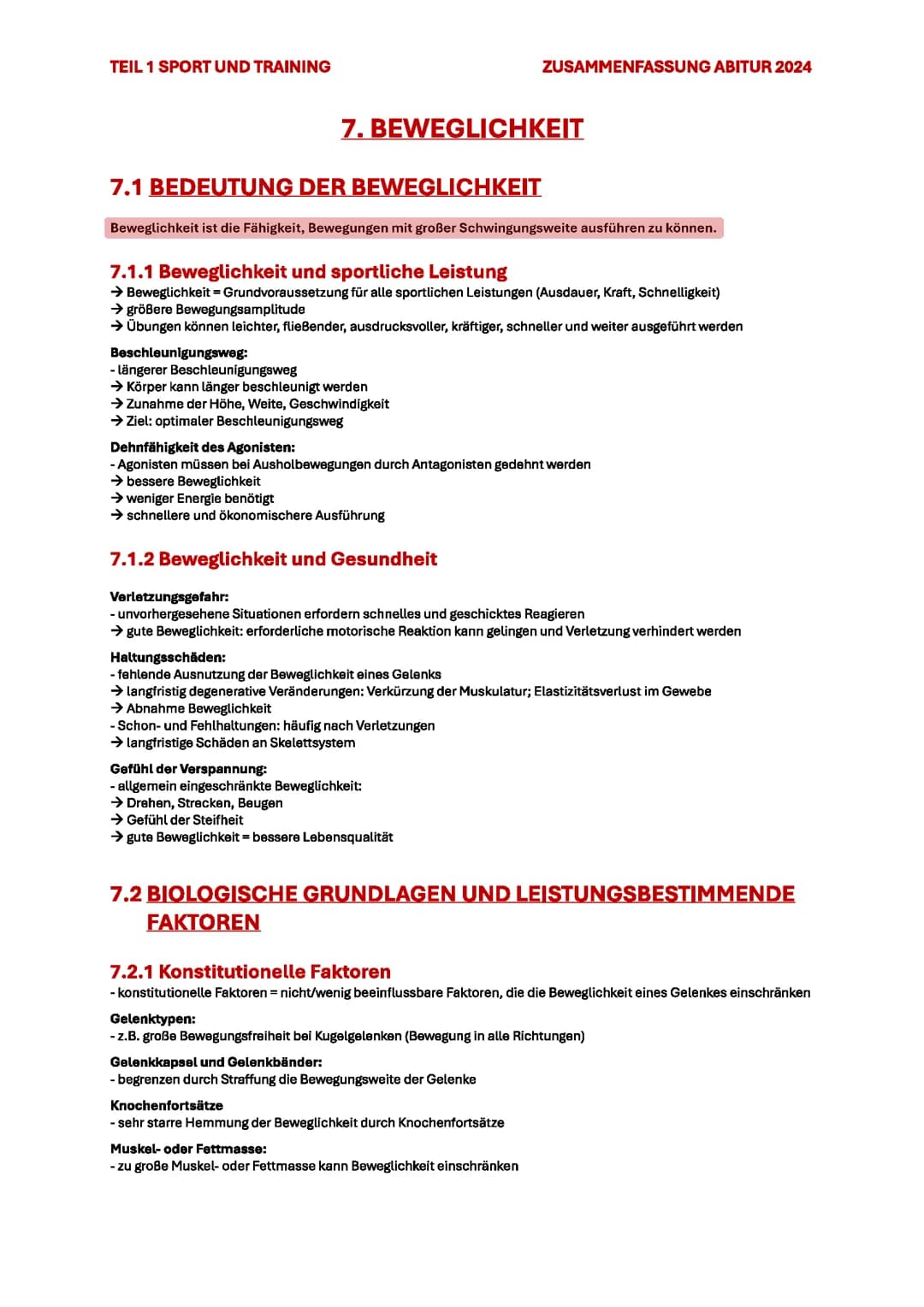 7. BEWEGLICHKEIT