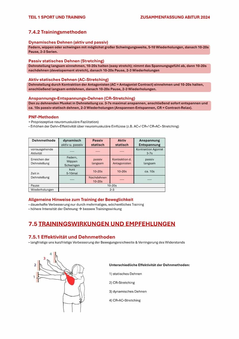 TEIL 1 SPORT UND TRAINING
ZUSAMMENFASSUNG ABITUR 2024
7. BEWEGLICHKEIT
7.1 BEDEUTUNG DER BEWEGLICHKEIT
Beweglichkeit ist die Fähigkeit, Bewe