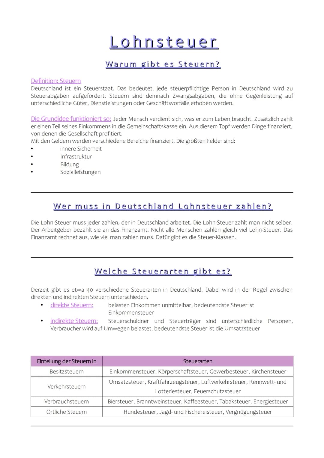 Definition: Steuern
Deutschland ist ein Steuerstaat. Das bedeutet, jede steuerpflichtige Person in Deutschland wird zu
Steuerabgaben aufgefo