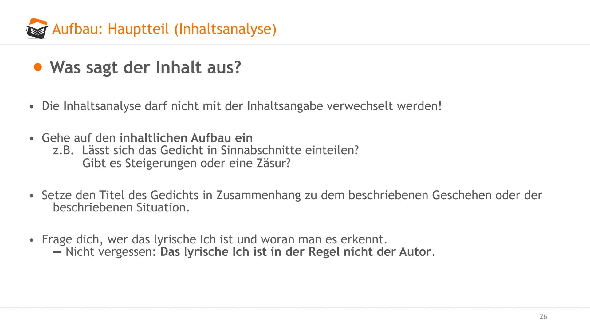 Gedichtanalyse
Angelika Dachtler
O examio
1 Agenda
Gedichtanalyse. Worum gehts?
Aufbau
Einleitung: Einleitungssatz, zeitliche Einorndung, In