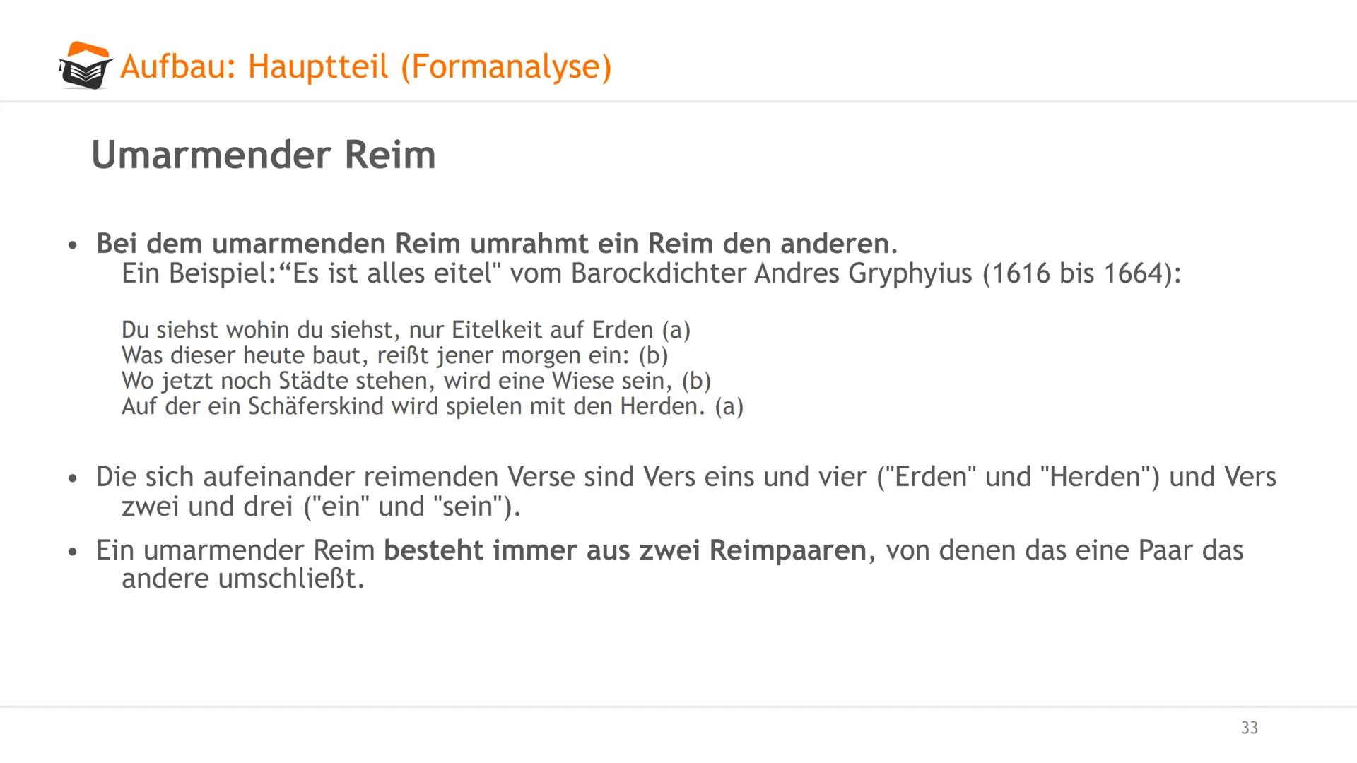 Gedichtanalyse
Angelika Dachtler
O examio
1 Agenda
Gedichtanalyse. Worum gehts?
Aufbau
Einleitung: Einleitungssatz, zeitliche Einorndung, In