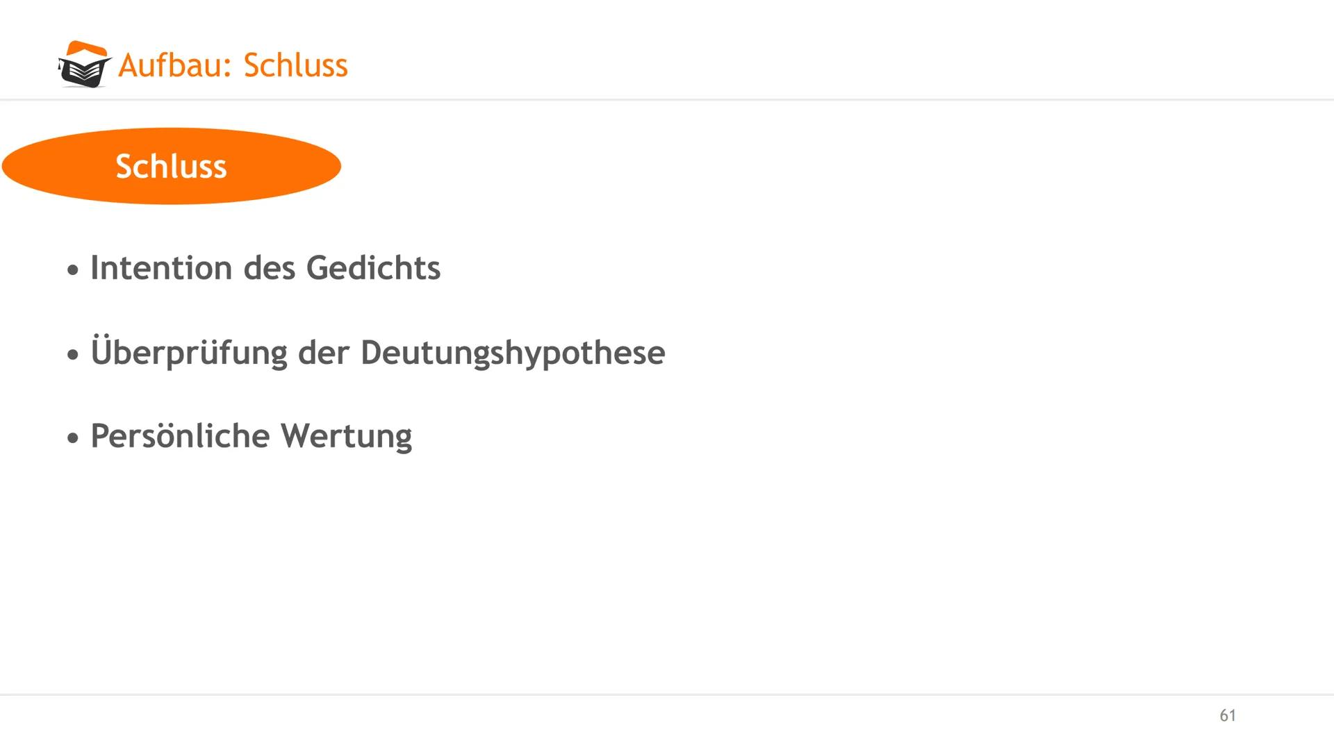 Gedichtanalyse
Angelika Dachtler
O examio
1 Agenda
Gedichtanalyse. Worum gehts?
Aufbau
Einleitung: Einleitungssatz, zeitliche Einorndung, In