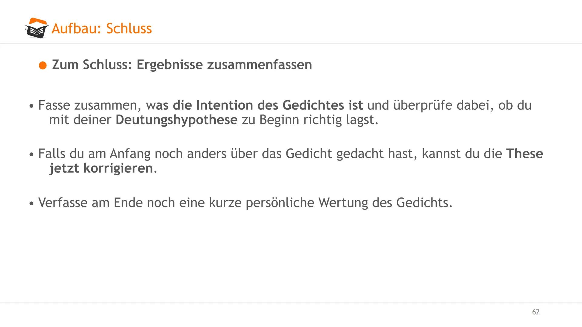 Gedichtanalyse
Angelika Dachtler
O examio
1 Agenda
Gedichtanalyse. Worum gehts?
Aufbau
Einleitung: Einleitungssatz, zeitliche Einorndung, In