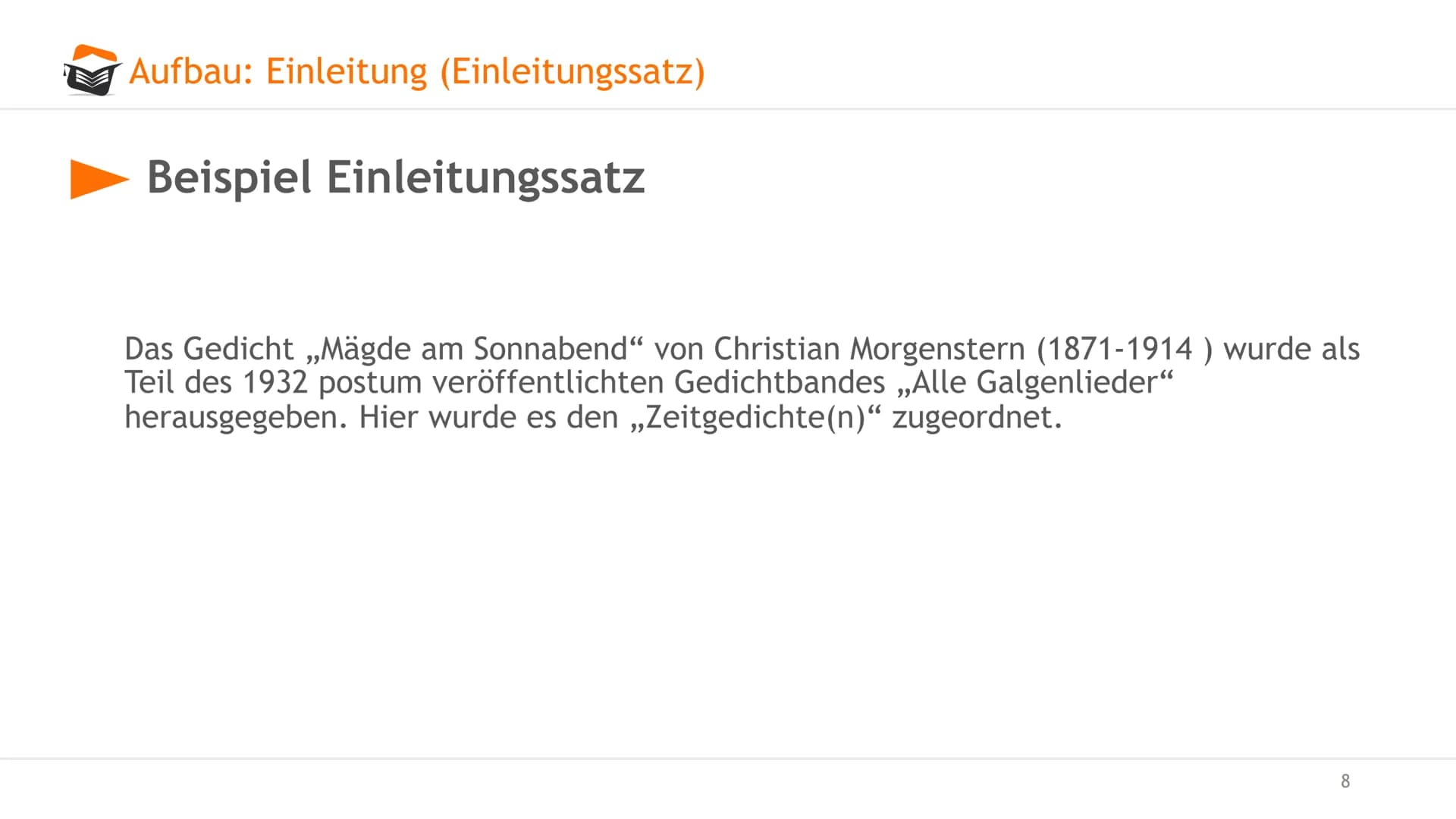 Gedichtanalyse
Angelika Dachtler
O examio
1 Agenda
Gedichtanalyse. Worum gehts?
Aufbau
Einleitung: Einleitungssatz, zeitliche Einorndung, In