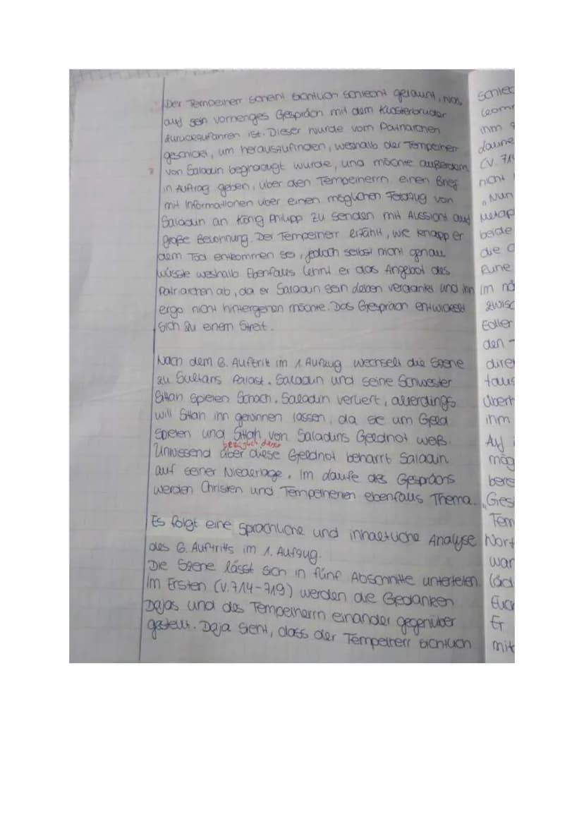 GK 11 De KD
3. Kursarbeit
14.02.22
Thema 1) Analysiere den 6. Auftritt im 1. Aufzug (V. 714-787) des Dramas „Nathan der
Weise".
ODER
Thema 2