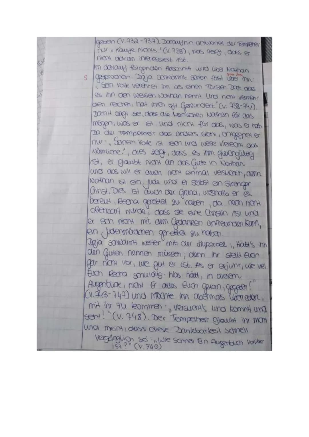 GK 11 De KD
3. Kursarbeit
14.02.22
Thema 1) Analysiere den 6. Auftritt im 1. Aufzug (V. 714-787) des Dramas „Nathan der
Weise".
ODER
Thema 2